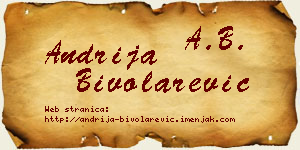 Andrija Bivolarević vizit kartica